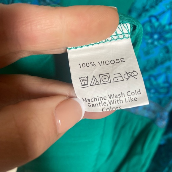 {NWT} Gypsy Style Boho Blouse Ocean Turquoise S/M - Picture 7 of 11